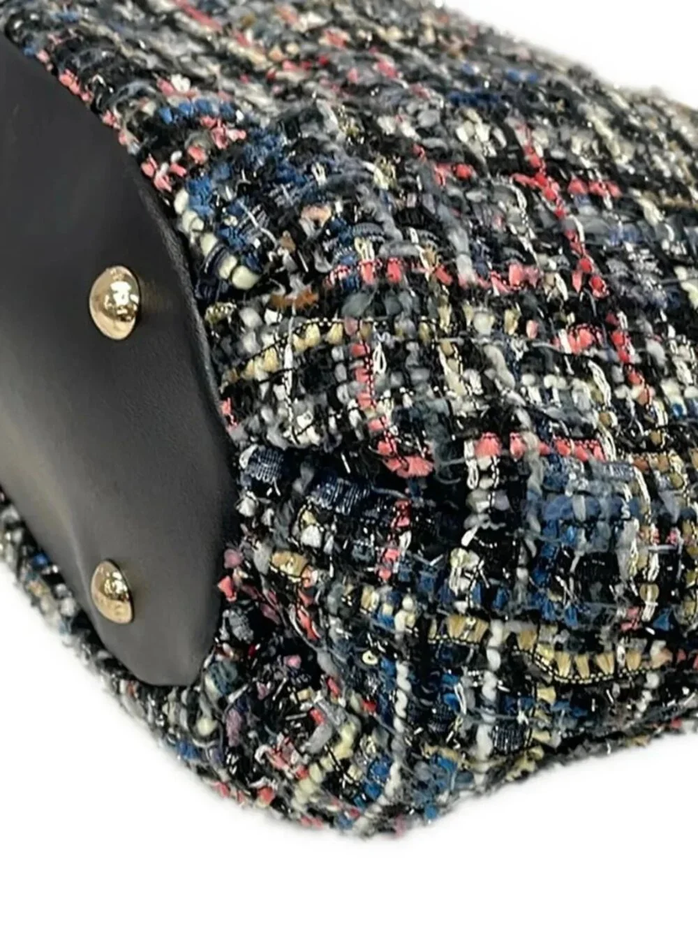 ANTEPRIMA MISTO Black Pink Multi Cotton Leather Tote Bag